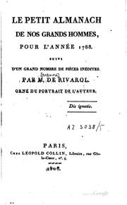 Cover of: Oeuvres complètes de Rivarol: précédées d'une notice sur sa vie... : Le ... by Antoine Rivarol