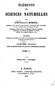 Cover of: Eléments des sciences naturelles