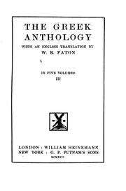Cover of: The Greek Anthology: v. 3