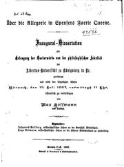 Cover of: Über die Allegorie in Spensers Faerie queene....