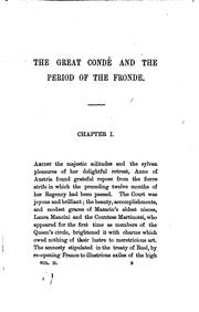 Cover of: The Great Condé and the Period of the Fronde: An Historical Sketch