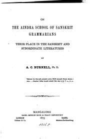 Cover of: On the Aindra School of Sanskrit Grammarians, Their Place in the Sanskrit ...