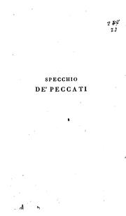 Cover of: Specchio de' peccati del p. Domenico Cavalca, dell' ordine de' Predicatori