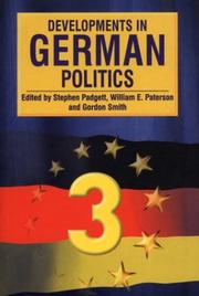 Cover of: Developments in German Politics 3