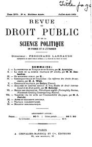 Cover of: Revue du droit public et de la science politique en France et à l'étranger