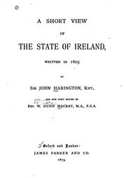 Cover of: A Short View of the State of Ireland: written in 1605
