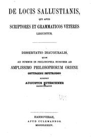 Cover of: De locis Sallustianis, qui apud scriptores et grammaticos veteres leguntur ... by Augustus Nitzschner