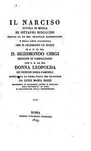 Il Narciso, favola in musica by Ottavio Rinuccini