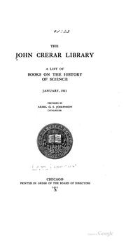 Cover of: A List of books on the history of science. January, 1911. 1916