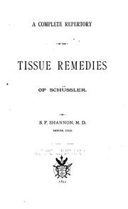 Cover of: A Complete repertory of the tissue remedies of Schussler