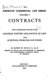 Cover of: Contracts, with a Preliminary Chapter on the General Nature and Source of Law, with Questions ...