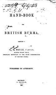 Cover of: Hand-book for British Burma by George Edward Fryer