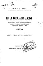 Cover of: En la Cordillera Andina: Contribución al estudio histórico-jurídico de los ...