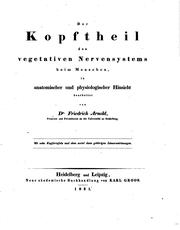 Cover of: Der Kopftheil des vegetativen Nervensystems beim Menschen: In anatomischer und physiologischer ...