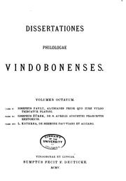 Cover of: Dissertationes philologae vindobonenses