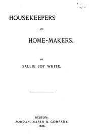 Cover of: Housekeepers and Home-makers
