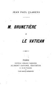 Cover of: ... M. Brunetière et le Vatican by Jean Paul Clarens