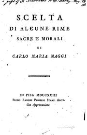 Cover of: Scelta di alcune rime sacre e morali by Carlo Maria Maggi