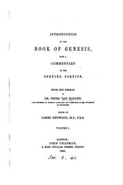 Cover of: Introduction to the Book of Genesis, with a commentary on the opening portion, from the Germ ...