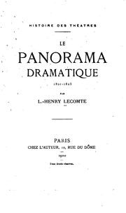 Cover of: Histoire des théâtres: le Panorama Dramatique, 1821-1823