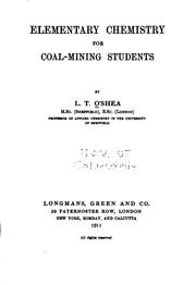 Cover of: Elementary Chemistry for Coal-mining Students by Lucius Trant O'Shea