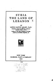 Cover of: Syria: The Land of Lebanon