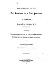 Cover of: The Uprising of 1861: The Illustration of a True Patriotism : a Sermon Preached in Providence, R ...