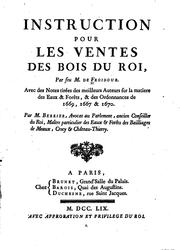 Cover of: Instruction pour les ventes des bois du roi