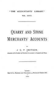 Cover of: Quarry and Stone Merchants' Accounts