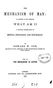 Cover of: The mechanism of man