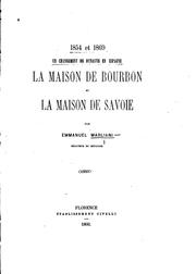 Cover of: 1854 et 1869, un changement de dynastie en Espagne: la maison de Bourbon et la maison de Savoie