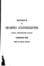 Cover of: Geschichte der Augenheilkunde v. 3, 1911