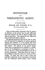 Cover of: Hypnotism as a therapeutic agent