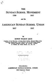 Cover of: The Sunday-school Movement and the American Sunday-School Union