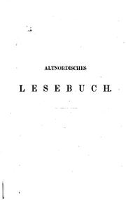 Cover of: Altnordisches Lesebuch: Text, Grammatik, Wörterbuch