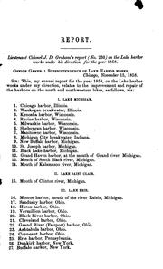 Cover of: Lake Michigan - harbors of. Report for the year 1857. Annual report ... on the improvement of ... | James Duncan Graham