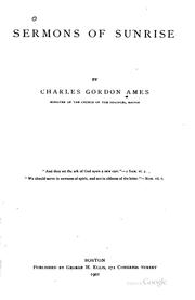 Cover of: Sermons of Sunrise by Charles Gordon Ames