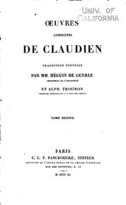 Cover of: Oeuvres complètes de Claudien by Claudius Claudianus