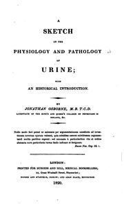 Cover of A Sketch of the Physiology and Pathology of Urine: With an Historical Introduction