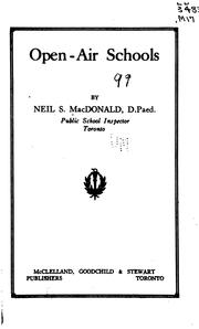 Cover of: Open-air Schools by Neil S. MacDonald