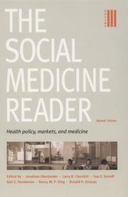 Cover of: The Social Medicine Reader, Second Edition: Vol. 3 by Sue E. Estroff, Gail E. Henderson, Nancy M. P. King, Ronald P. Strauss