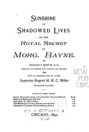 Cover of: Sunshine in Shadowed Lives; Or, The Royal Secret of Morg. Bayne