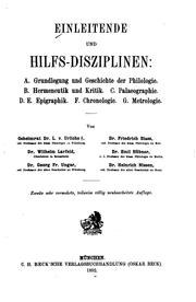 Cover of: Einleitende und Hilfs-disziplinen