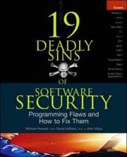 Cover of: 19 Deadly Sins of Software Security (Security One-off) by Michael Howard, David LeBlanc, John Viega