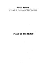 Cover of: Idylls of Fishermen: A History of the Literary Species