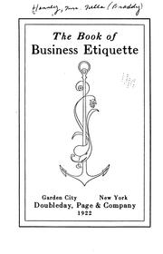 Cover of: The Book of Business Etiquette