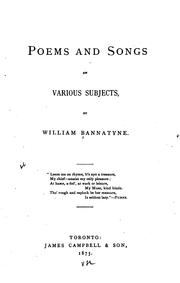 Cover of: Poems and Songs on Various Subjects