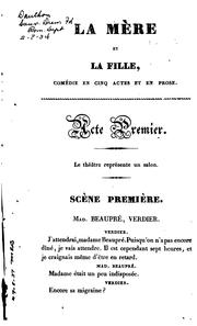 Cover of: La mère et la fille, comédie en cinq actes et en prose by Mazères (Edouard)