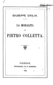 Cover of: ... La moralitá di Pietro Colletta