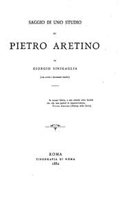 Cover of: Saggio di uno studio su Pietro Aretino